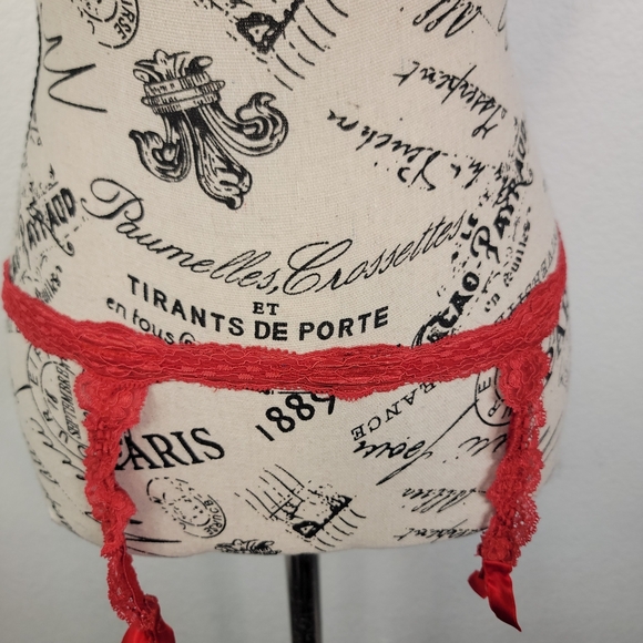 Victoria's Secret Lace Garter Red Small Women's Fairy Coquette - Picture 2 of 9